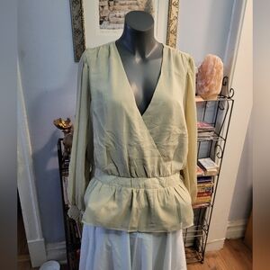 Elegant Cream V-Neck Women's Top